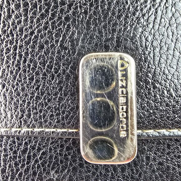 Liz Claiborne Black Leather Tri- Fold Check Book Style Wallet - Picture 2 of 8